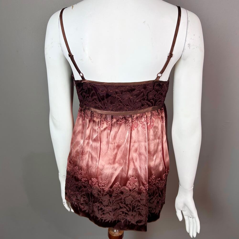 Y2k babydoll camisole small burnout velvet‎ fairy grunge vixen pink strappy - Picture 4 of 13